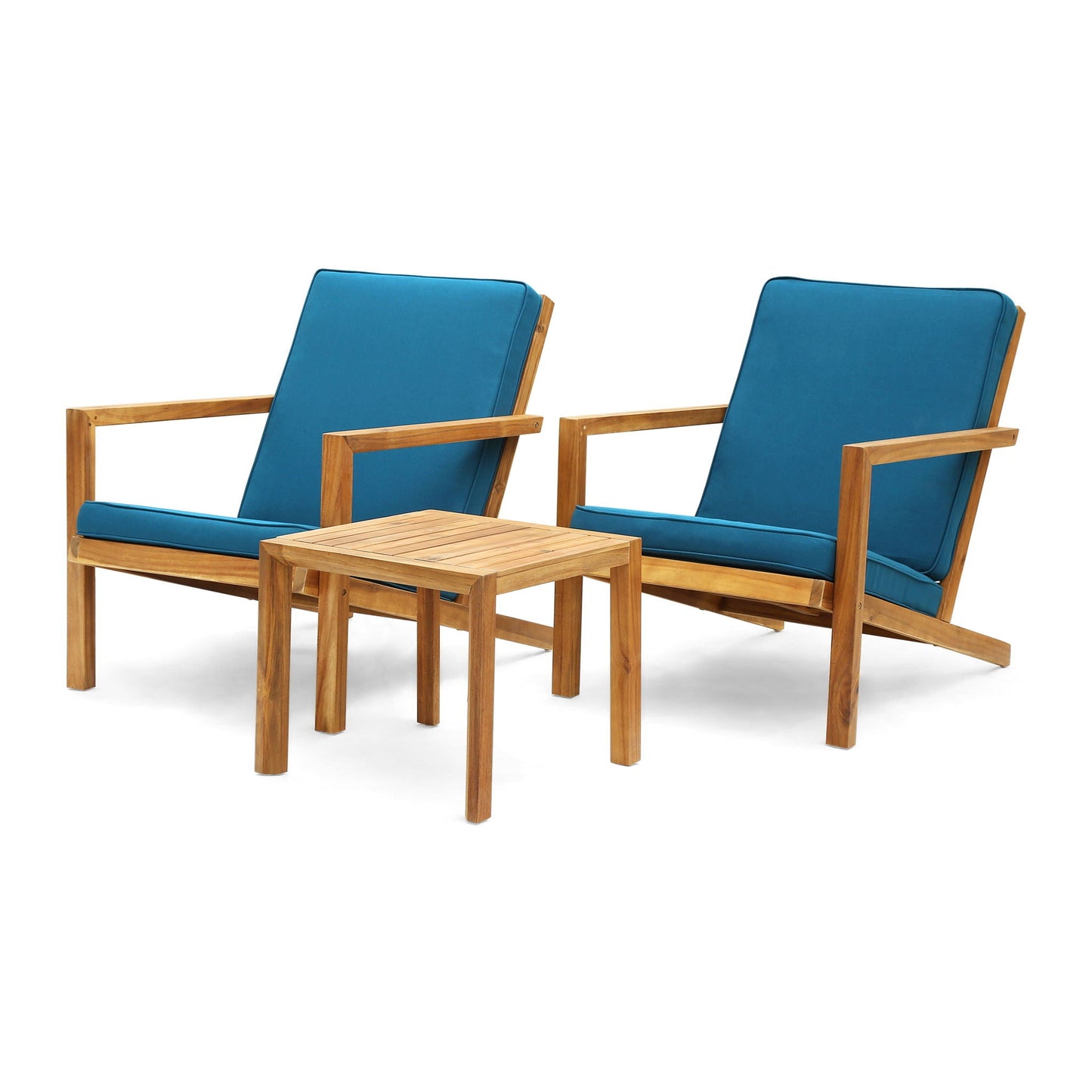 Celestaria 3-Piece Outdoor Chat Set with Adirondack Chairs, Cushions and Side Table