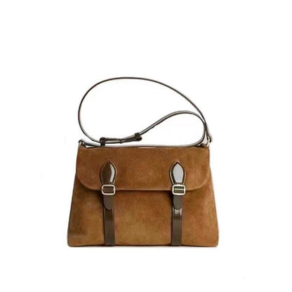 Mailman bag female, suede retro matte crossbody, shoulder crossbody bag