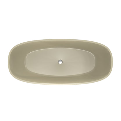 66.9 Inch Freestanding Solid Surface Soaking Bathtub