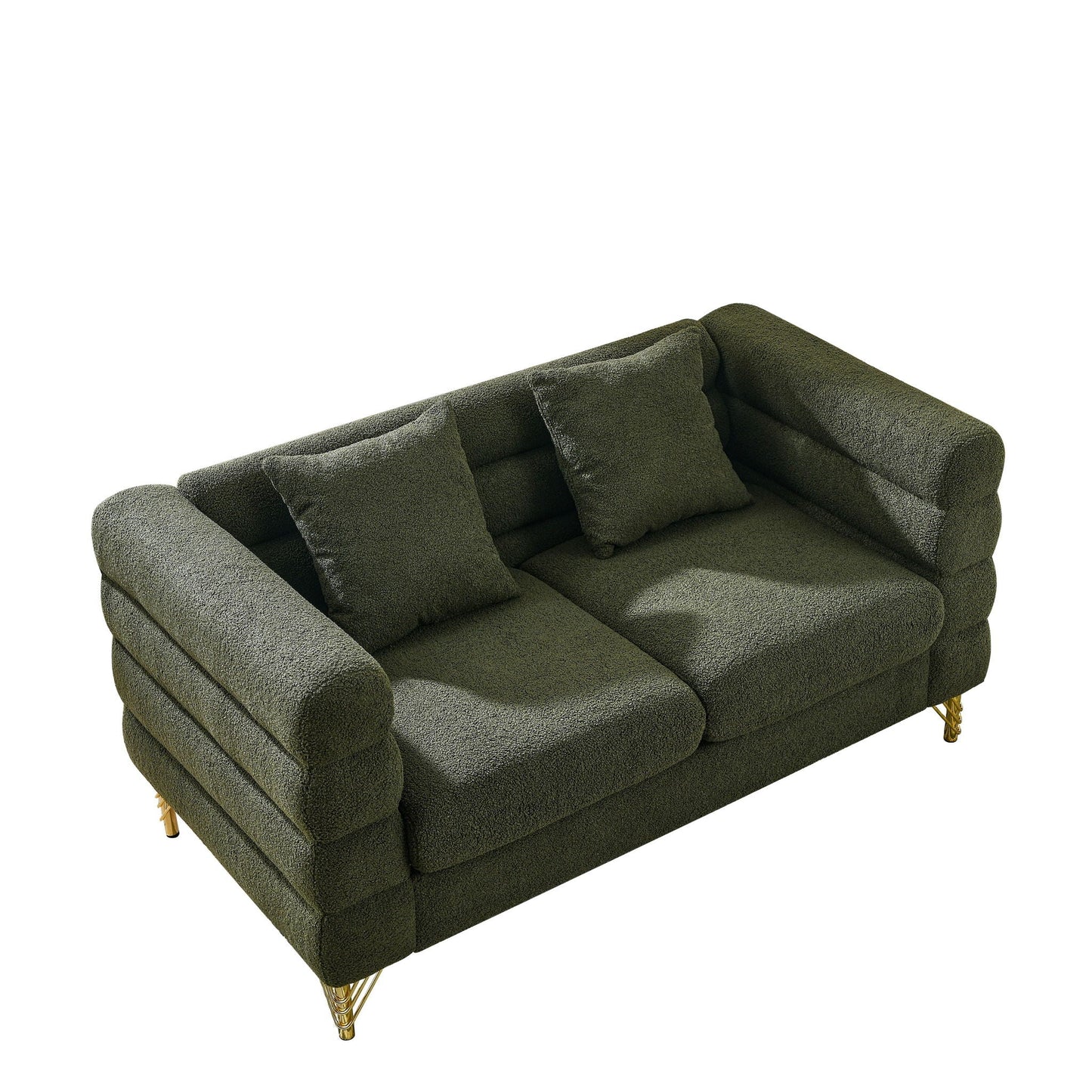 Oversized 2 Seater Sectional Sofa With Deep Seating And 2 Pillows