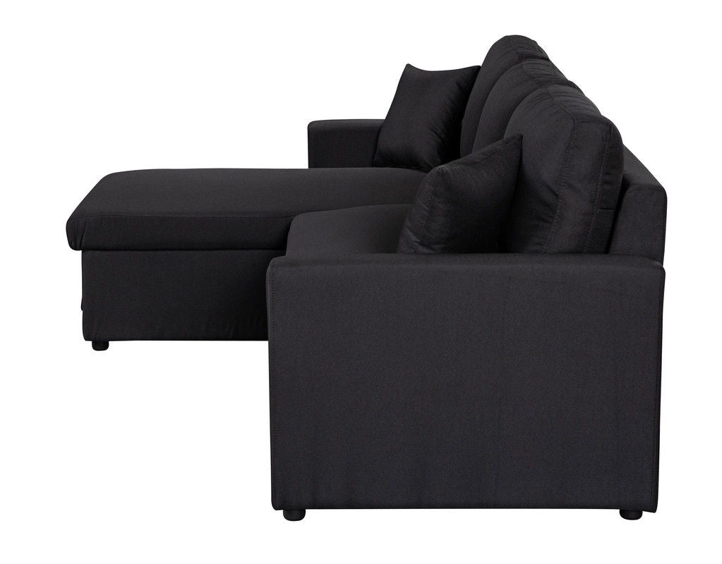 Paisley - Fabric Reversible Sleeper Sectional Sofa With Storage Chaise