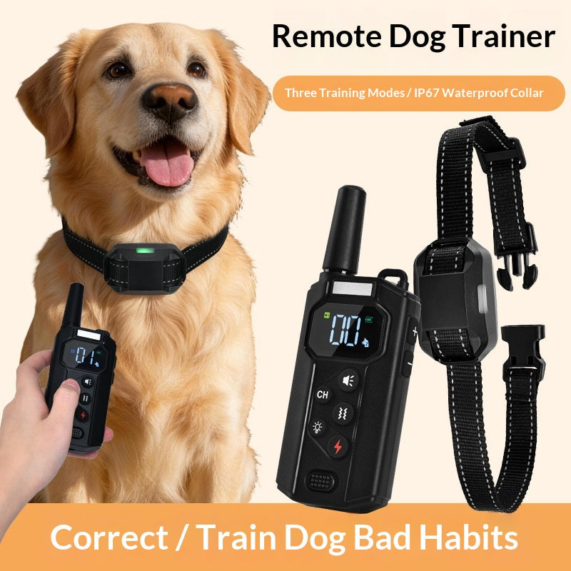 Smart Remote Dog Training Collar With Vibration & Shock Anti-Bark Device