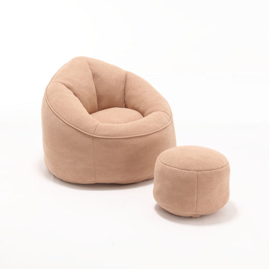 Bedding Bean Bag Sofa Chair High Pressure Foam With Footrest
