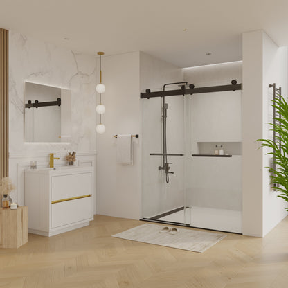 Double Sliding Frameless Soft-Close Shower Door