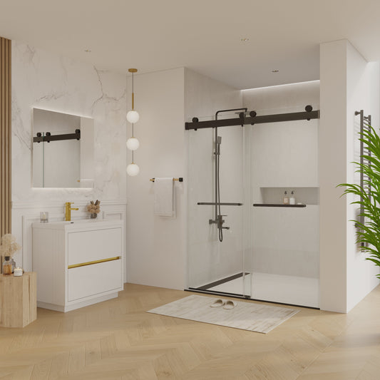 Double Sliding Frameless Soft-Close Shower Door