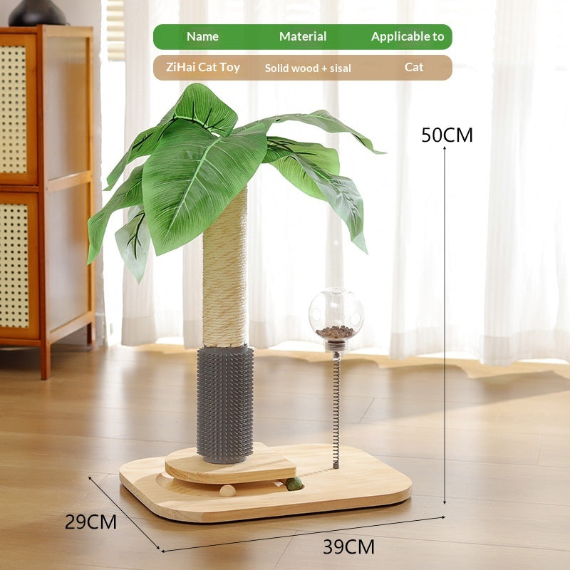 Cat Climbing Frame With Solid Wood Scratching Board, Durable Scratch-Resistant Cat Teaser Stick, Not Easy To Shed Debris, Cat Toy, Pet Supplies, Cross-Border Hot Seller