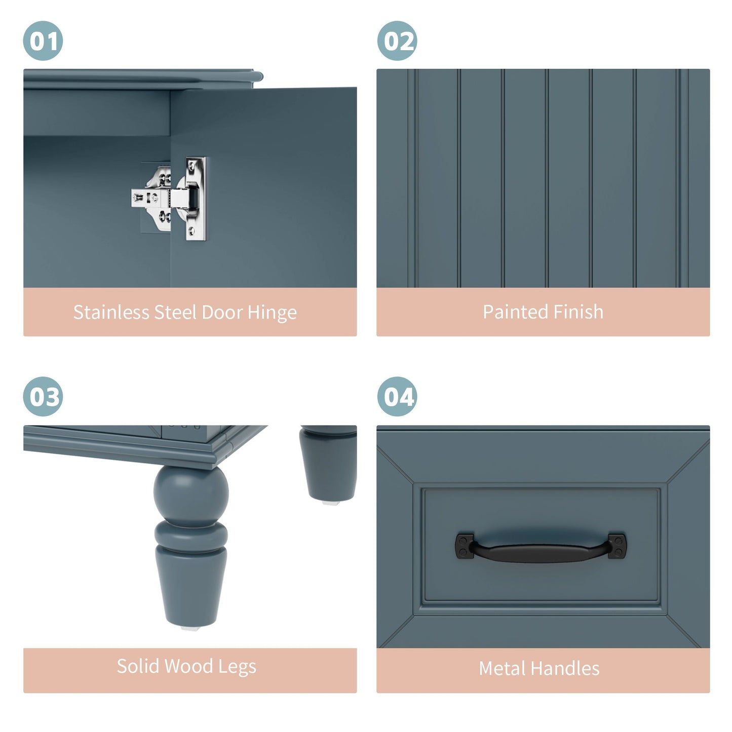 Bathroom Vanity With Sink, Freestanding Cabinet & Drawers