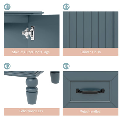 Bathroom Vanity With Sink, 2 Doors 2 Drawers, Freestanding Design