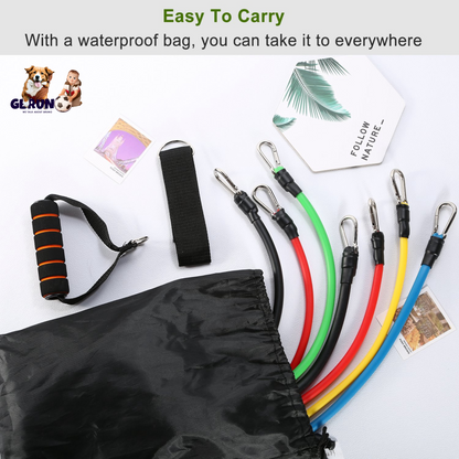 11Pcs Resistance Bands Set Fitness Workout Tubes Exercise Tube Bands Up to 100lbs w/ Door Anchor Handles Ankle Straps for Physical Training Yoga Pilat