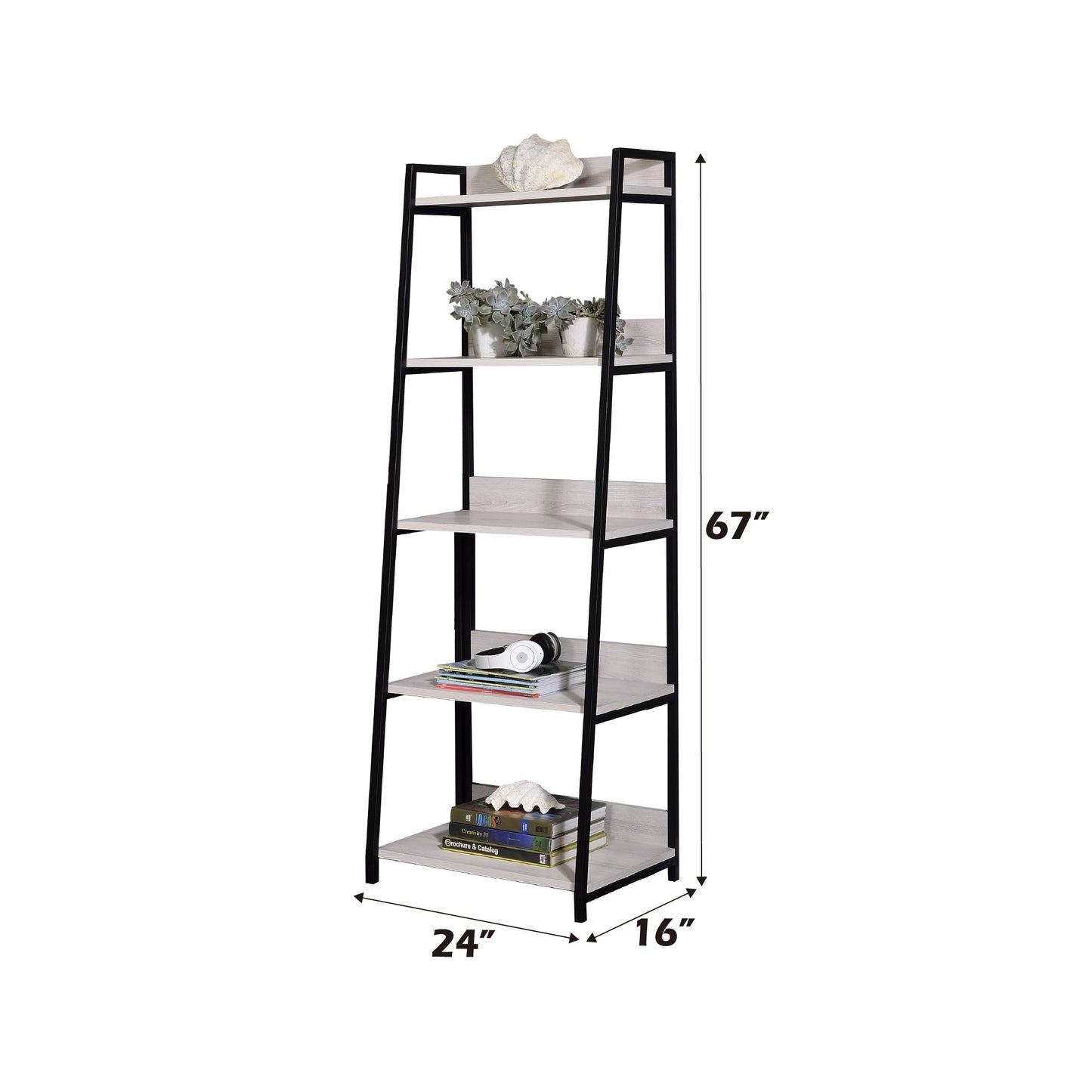 Wendral Natural & Black Finish 24"W Bookshelf