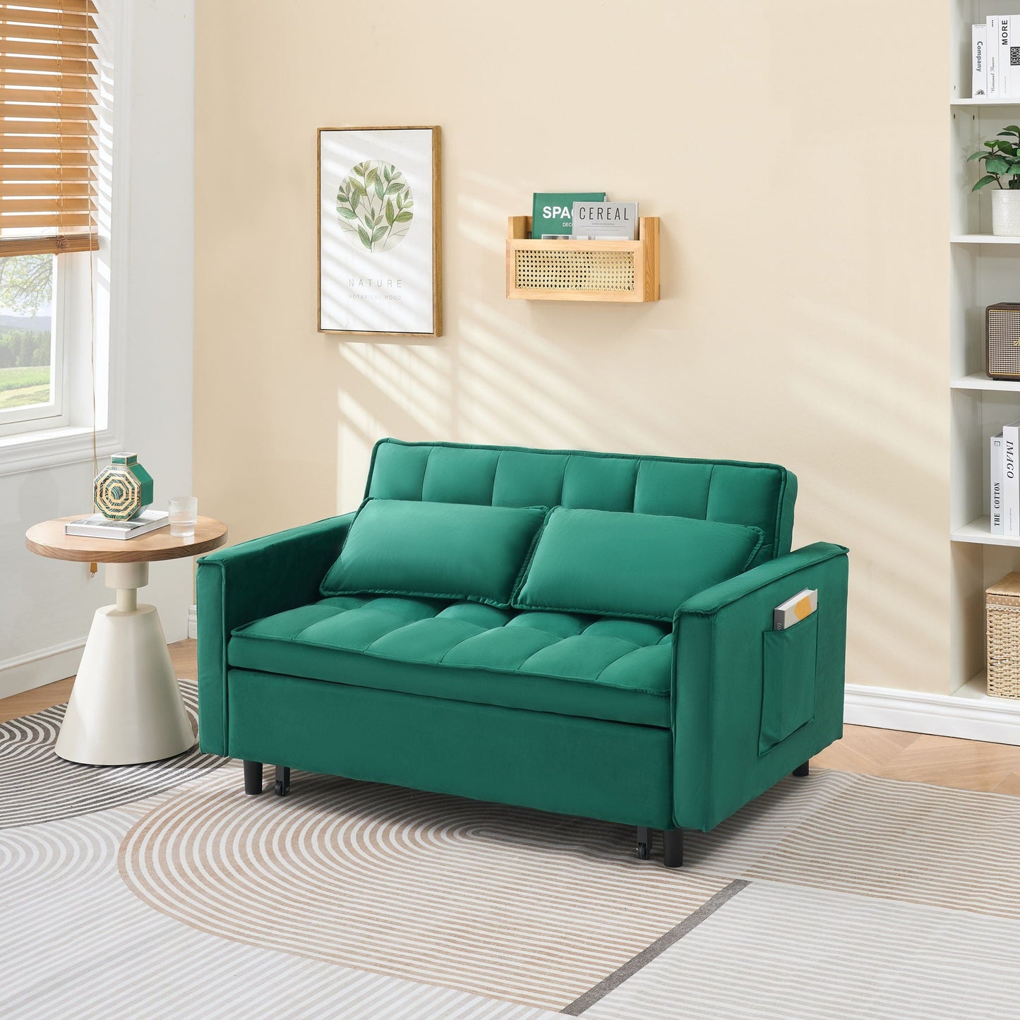 Sofa Bed With Pockets, 3 In 1 Convertible For Living Room