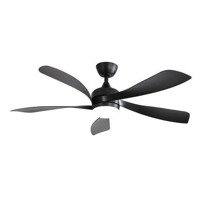Ceiling Fan With 3-Color Dimmable LED Light and Remote Control - Black