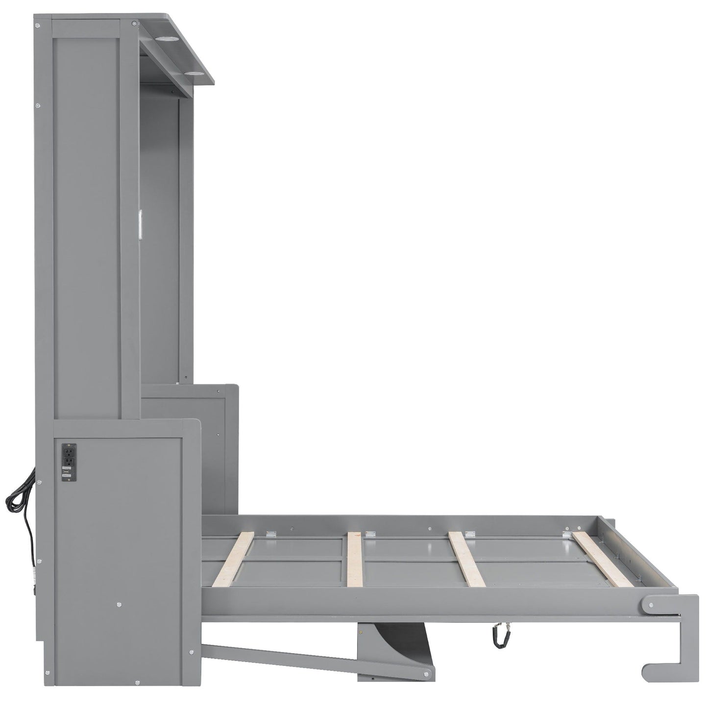 Murphy Bed With Desk, LED Lights & USB Charging Station