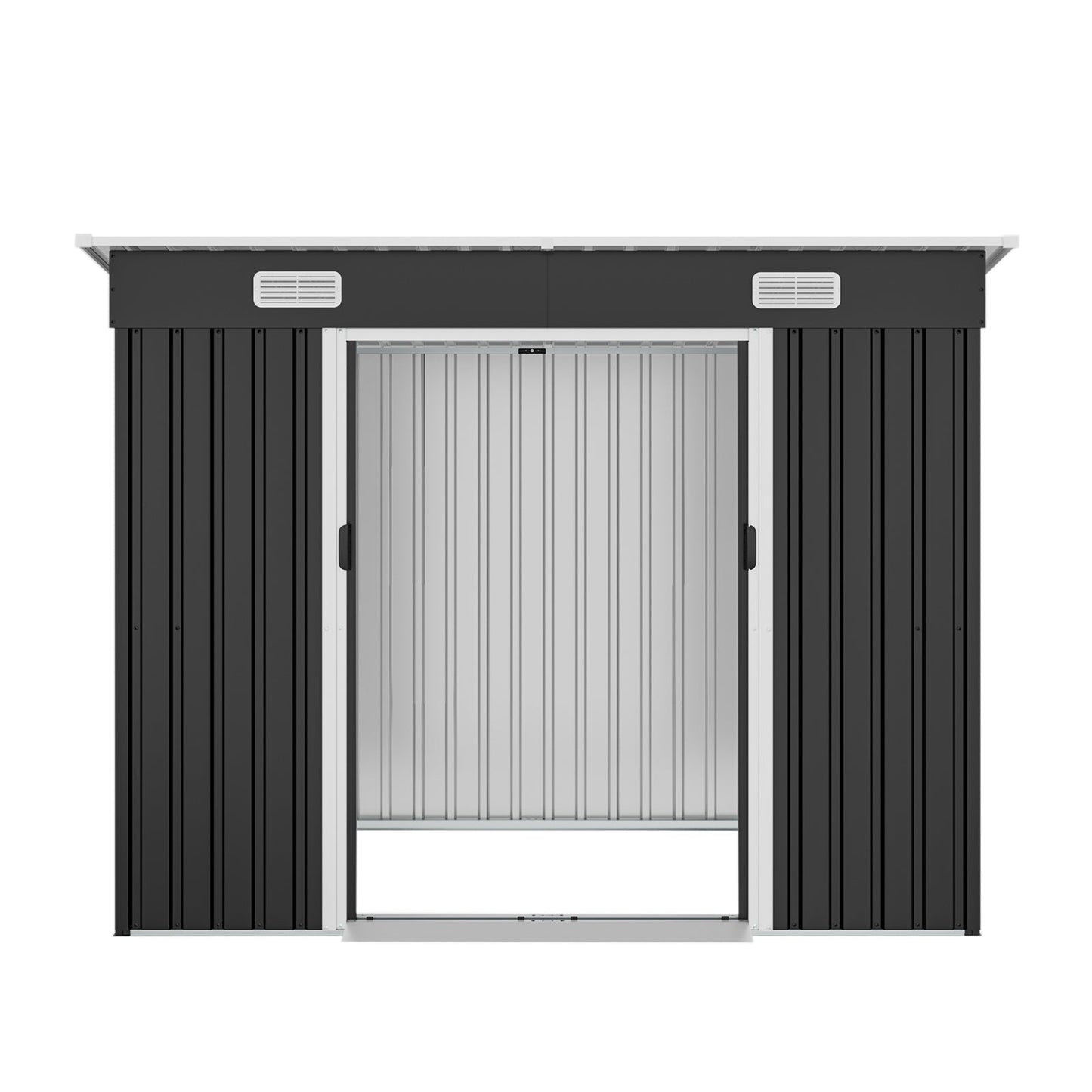 8x4ft Metal Shed with Sliding Door and Air Vents