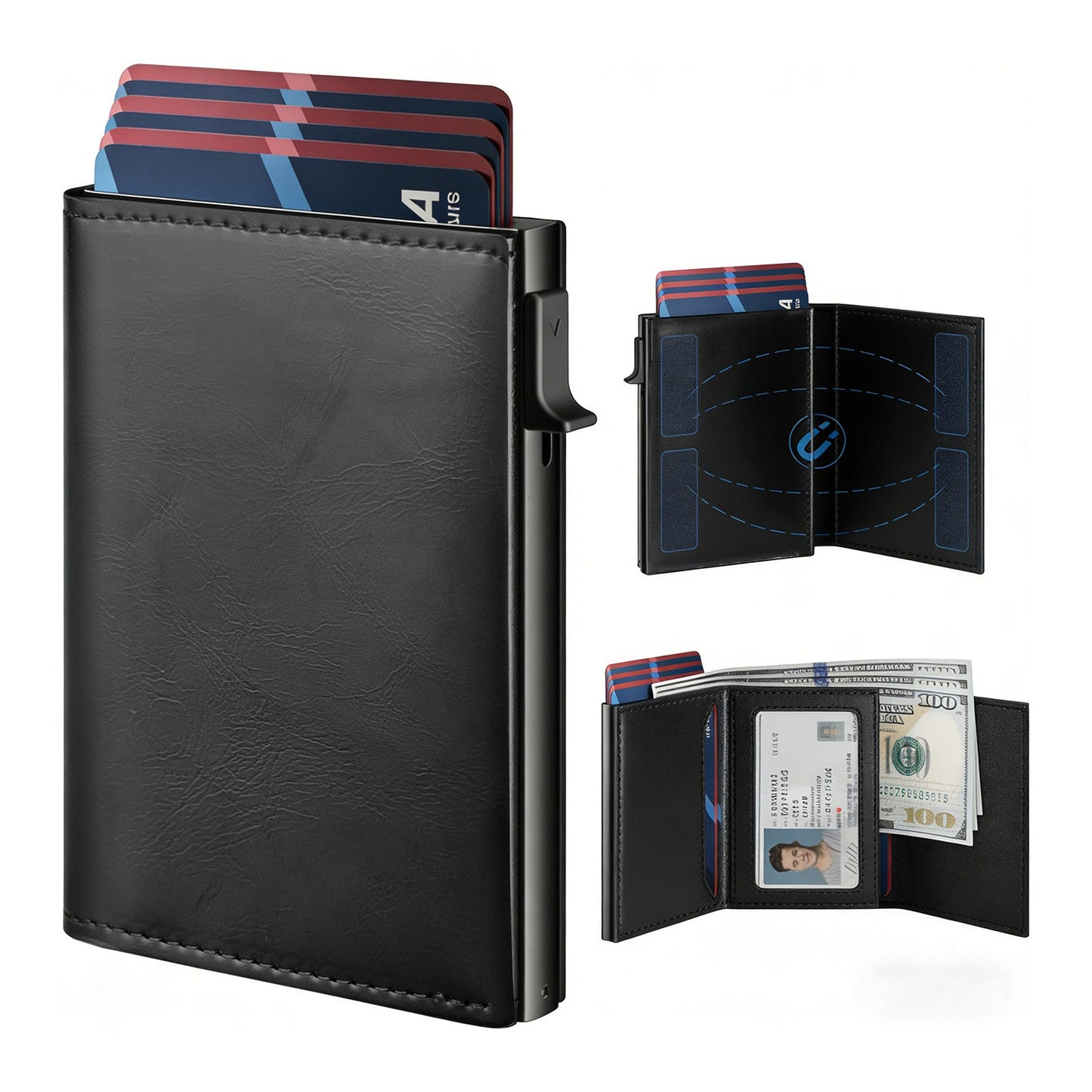 Multi-function Cardholder Carbon-fiber Mens Wallet