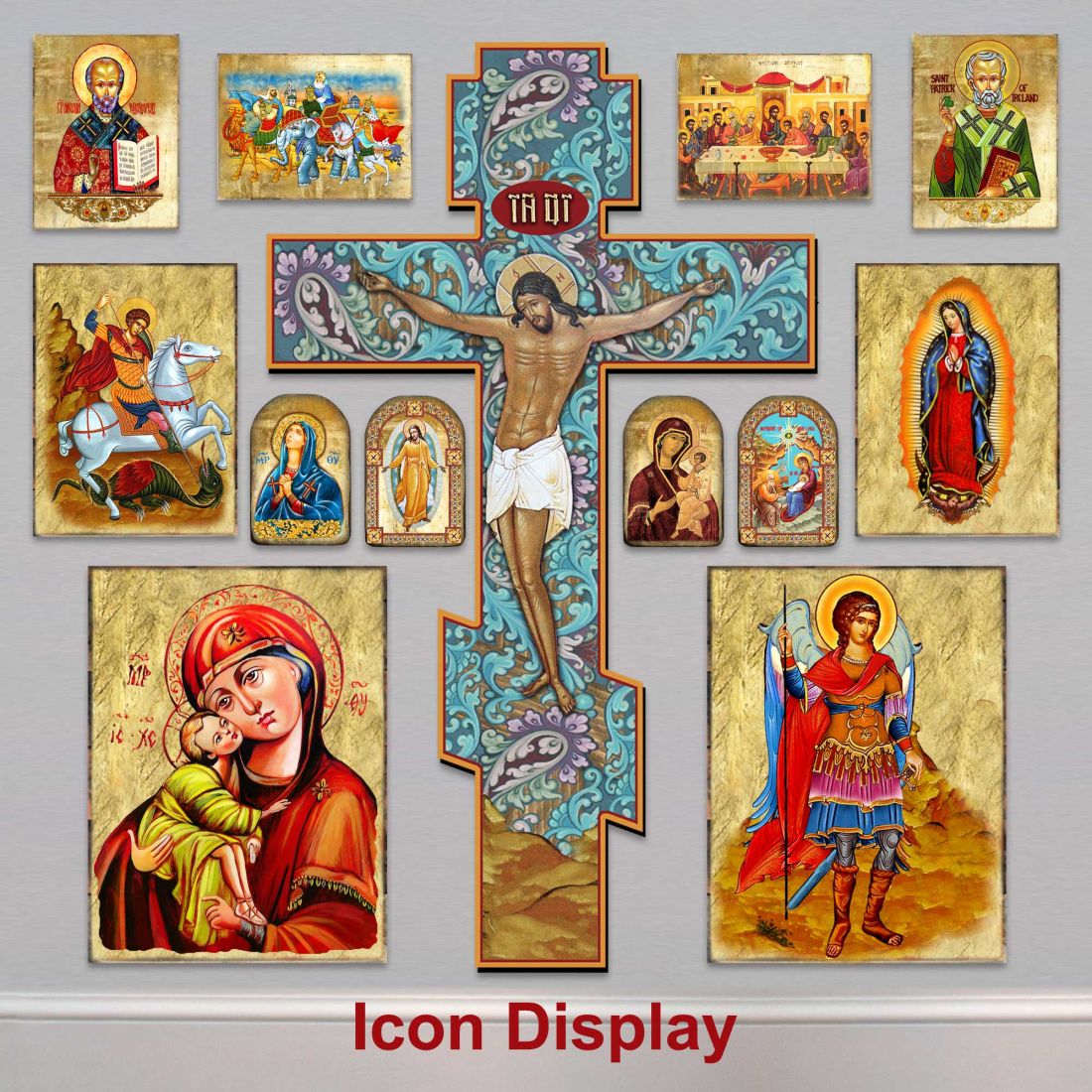 The Holy Face Wooden Gold Plated Religious Orthodox Sacred Icon - Inspirational Icon Decor - 85018