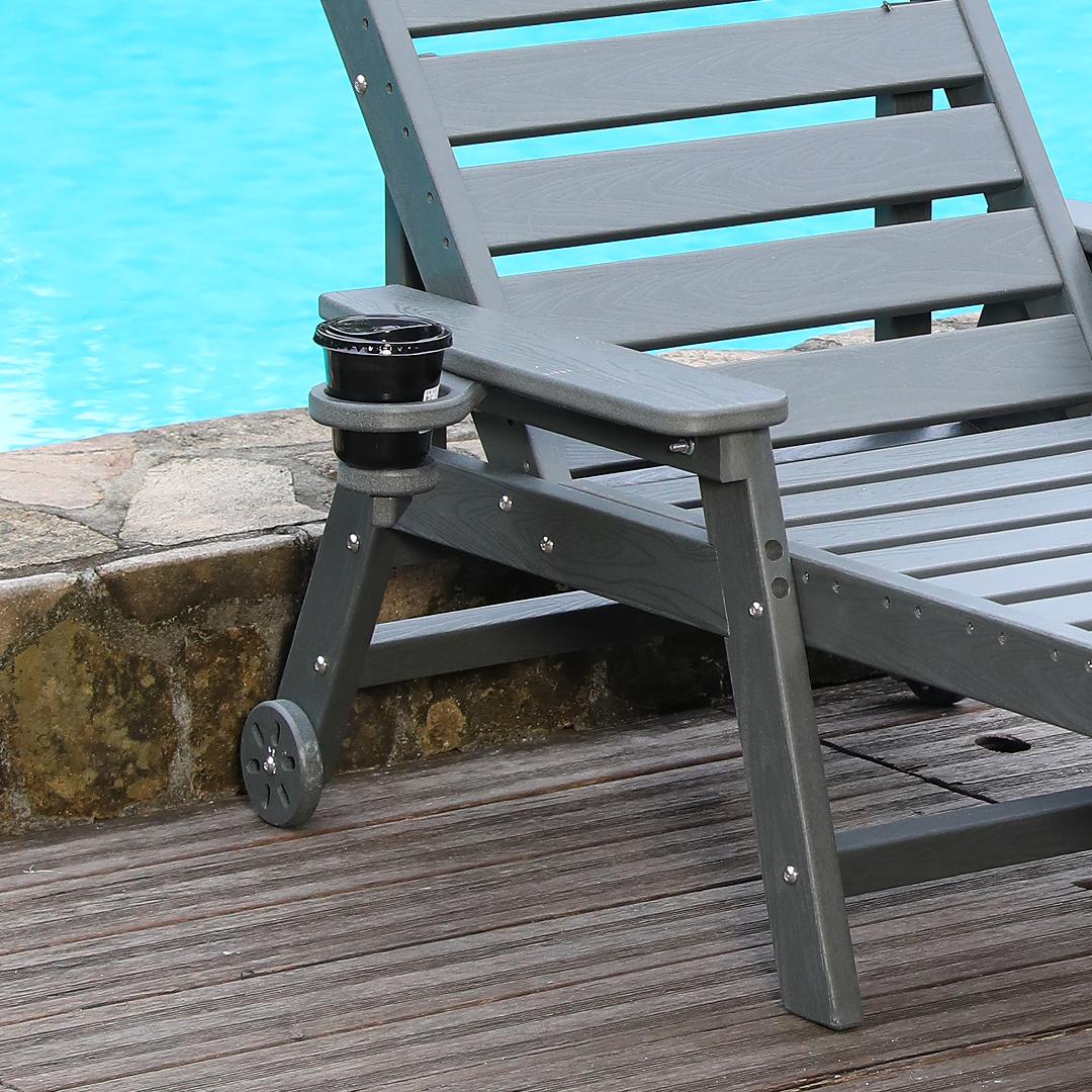 HDPE Chaise Lounge Chair Outdoor with Adjustable Backrest