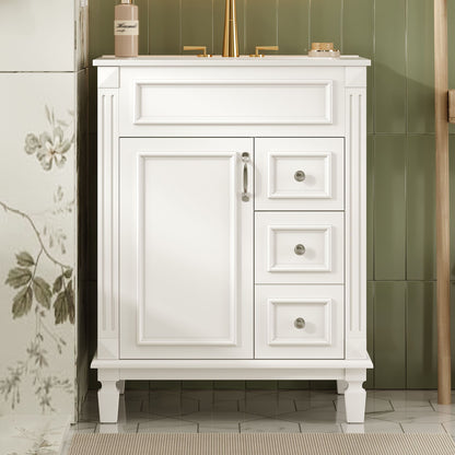 Bathroom Vanity With Sink, Compact Cabinet & 2 Drawers