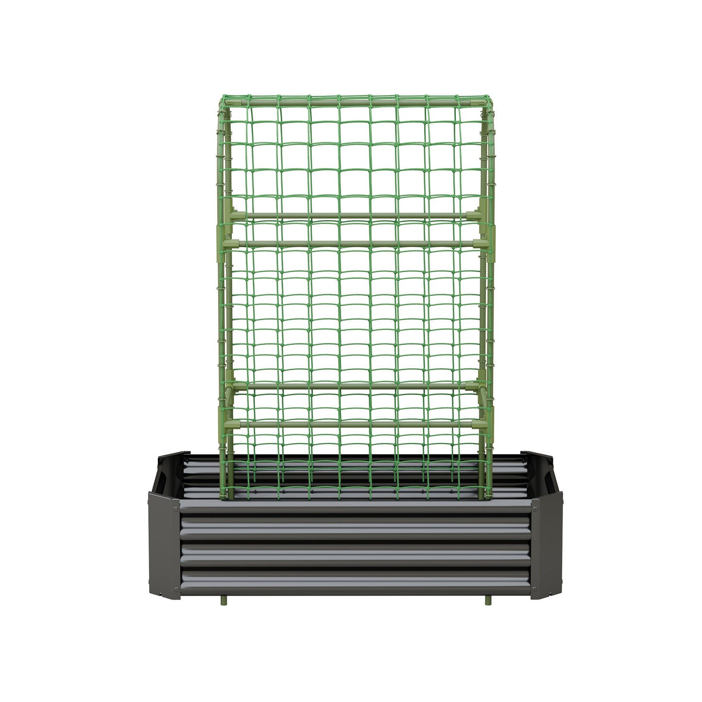 2-in-1 Raised Garden Bed with Trellis - 4x2x1 Ft Outdoor Planter
