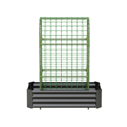 2-in-1 Raised Garden Bed with Trellis - 4x2x1 Ft Outdoor Planter