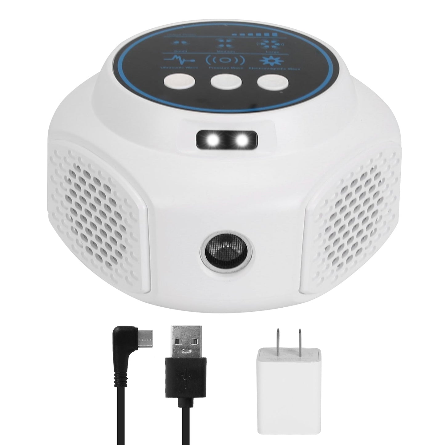 360¡ Ultrasonic Mice Repellent Indoor Rodent Repeller Rat Squirrel Rodent Chaser with 3 Modes 2 Strobe Lights for Kitchen Warehouse