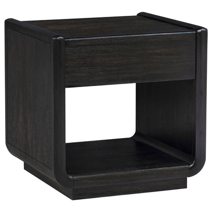 Leandro 2-piece Wood Coffee and End Table Set Burnished Black