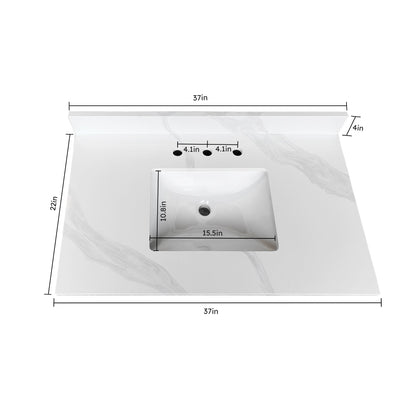 37-Inch Quartz Bathroom Vanity Top