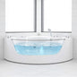 Nuvia Serenity 59-Inch 2-Person Acrylic Corner Whirlpool 16-Jet Hydromassage Bathtub With Heater Rainbow Light (SAK12058)