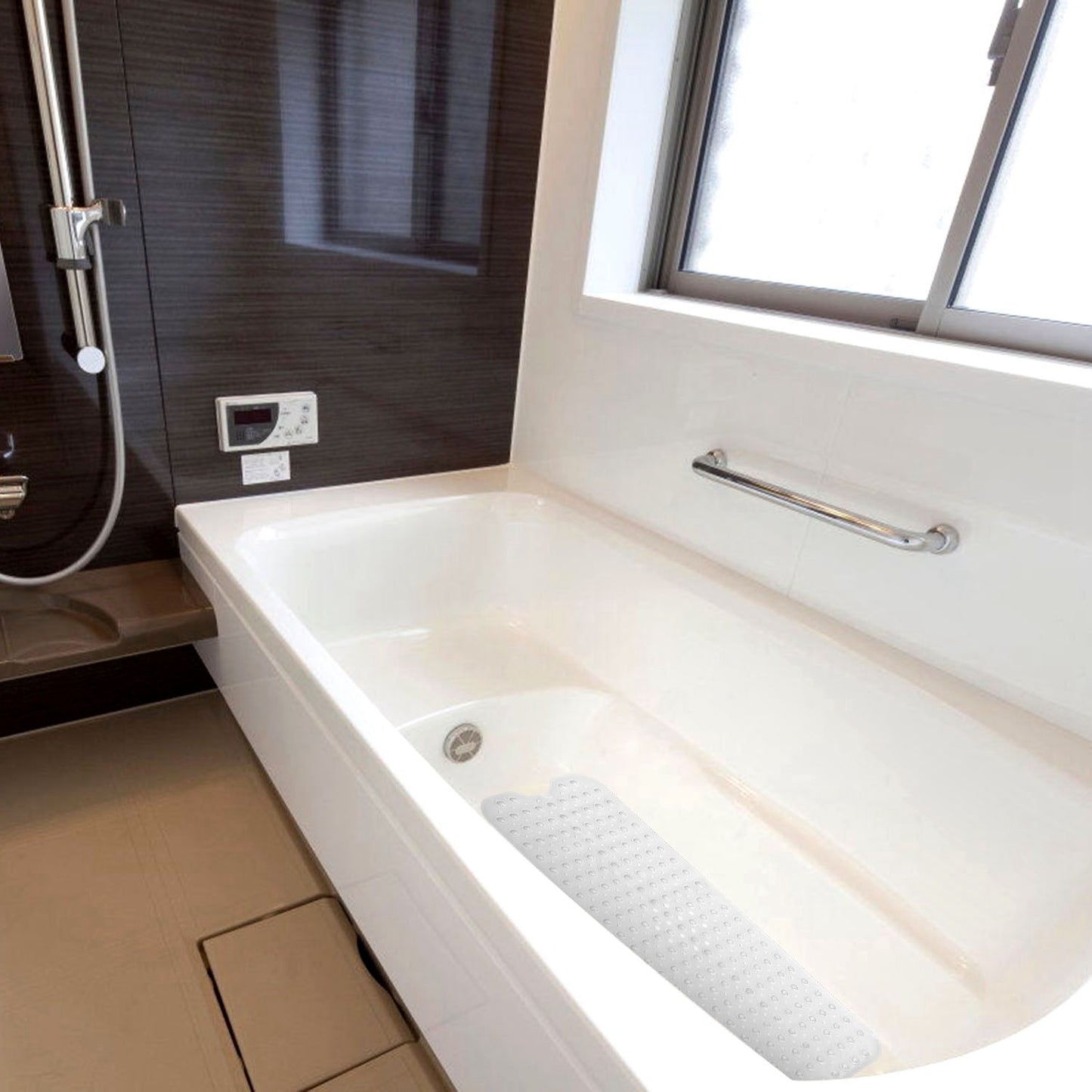 Bath Tub Mat Non-Slip Shower Mat BPA-Free Massage Anti-Bacterial with Suction Cups Washable for Bathroom Kitchen Pool
