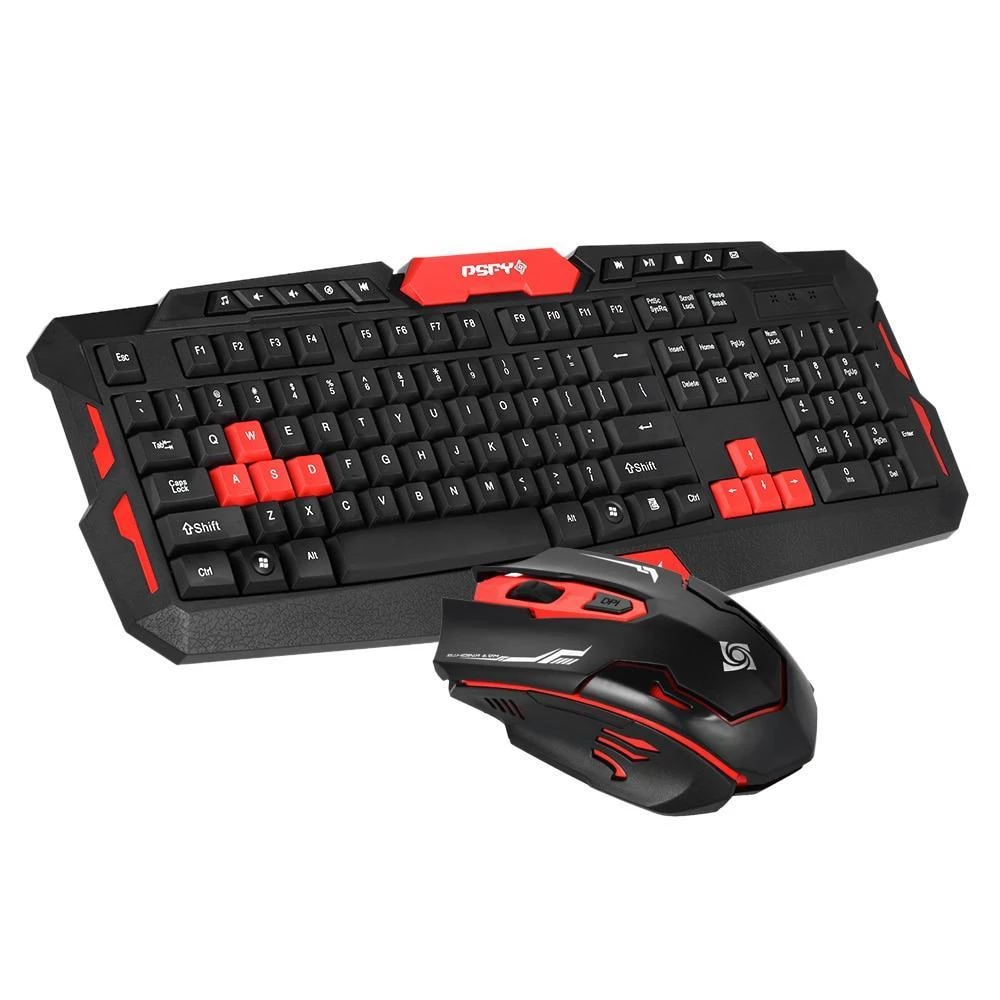 Hk8100 Wireless Gaming Keyboard and Mouse Combo - Ergonomic, Waterproof, Optical for PC and Laptop Gamers