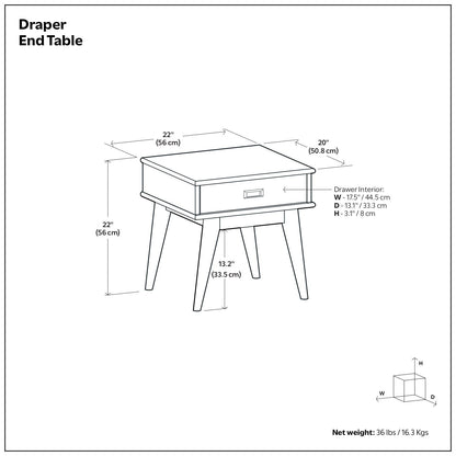 Draper - Handcrafted Mid Century End Table
