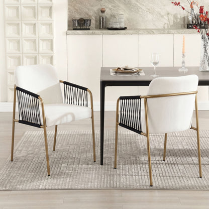 Modern Glam Upholstered Dining Chairs (Set of 2)