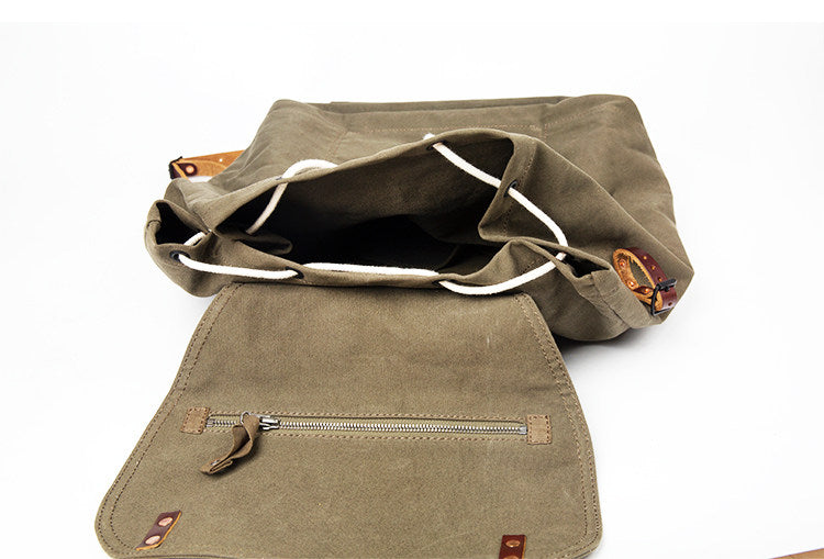 Large Capacity Motorcycle Heavy-duty Canvas Retro Backpack
