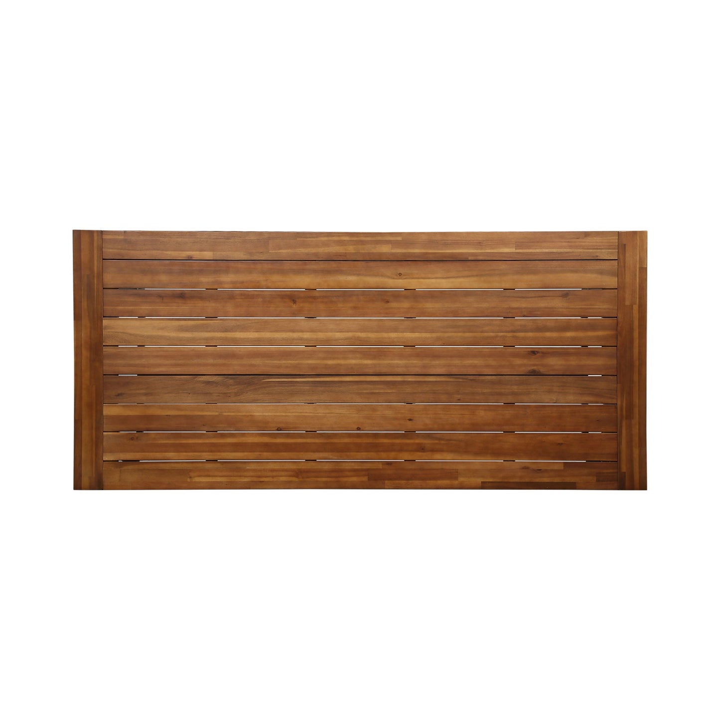 Equilibrium Outdoor Dining Table with Wooden Frame and Slat Top