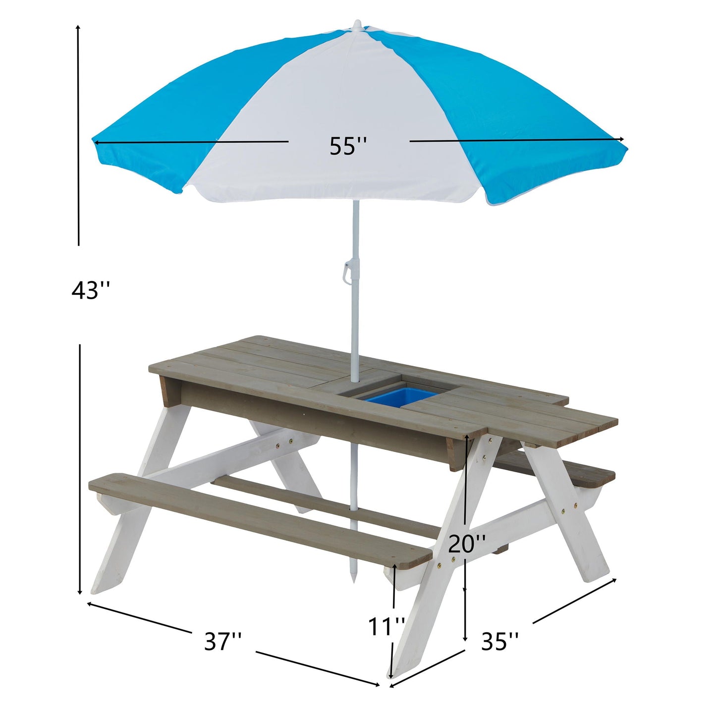 Kids Picnic Table With Sand and Water Table Conversion