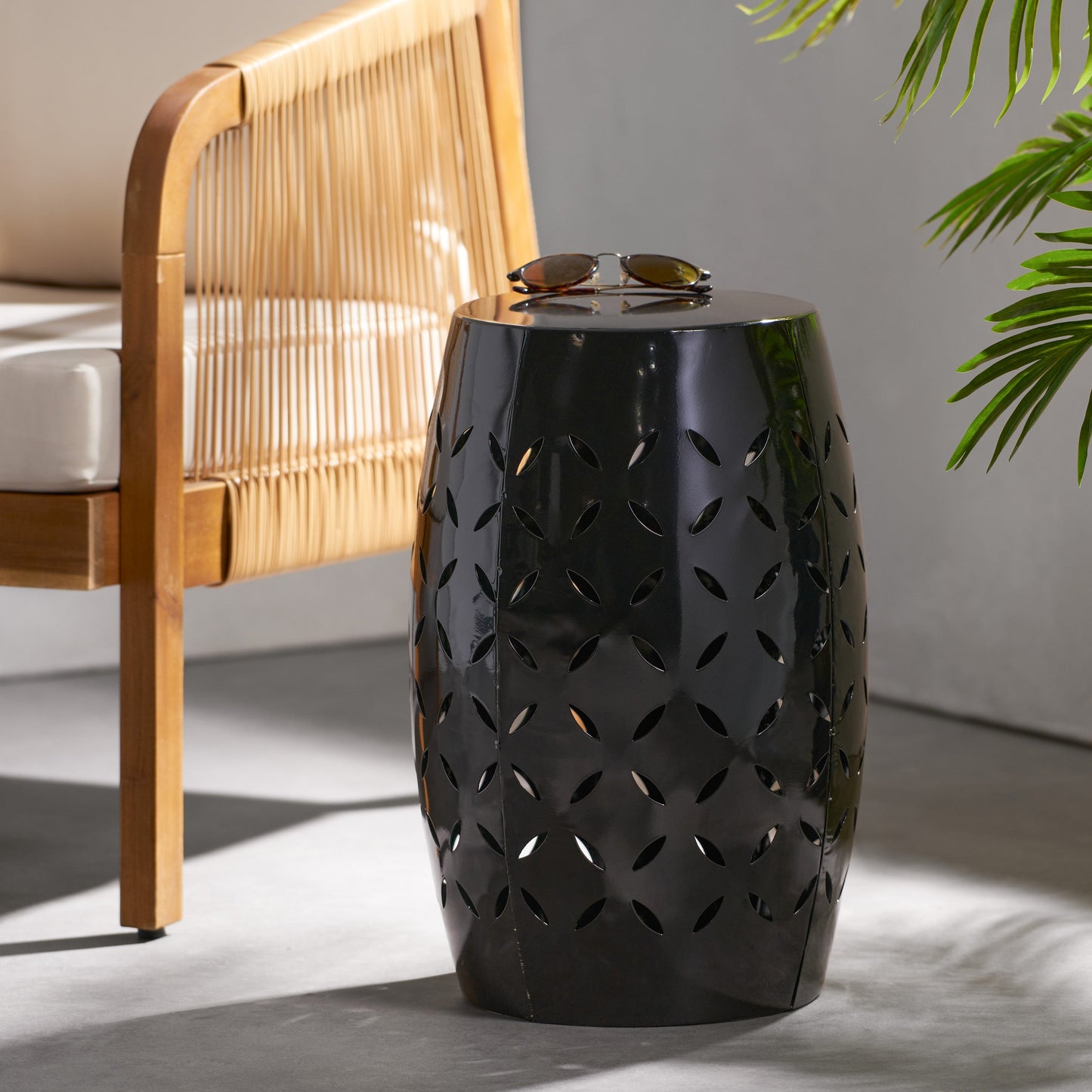 Lilac 12" Accent Side Table with Cylindrical Design