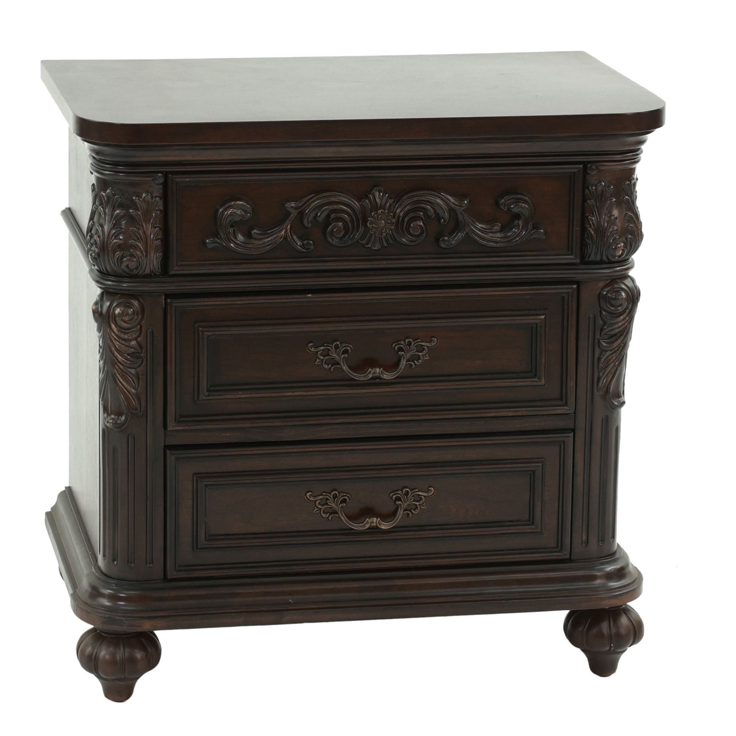 3 Piece Bedroom Set, Majestic Formal Bed With 2 Nightstands