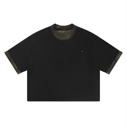 Loki & Ivy Unisex Mineral Washed Boxy Panel T-Shirt