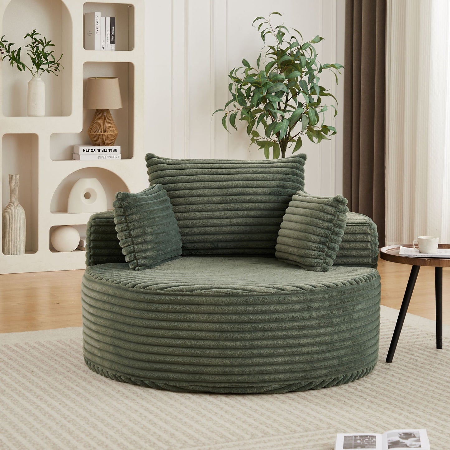 Modern Single Sofa With Backrest Pillow For Living Room