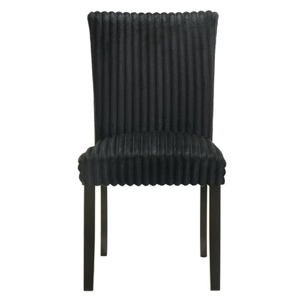 Dermott Upholstered Parson Dining Side Chair Black (Set of 2)