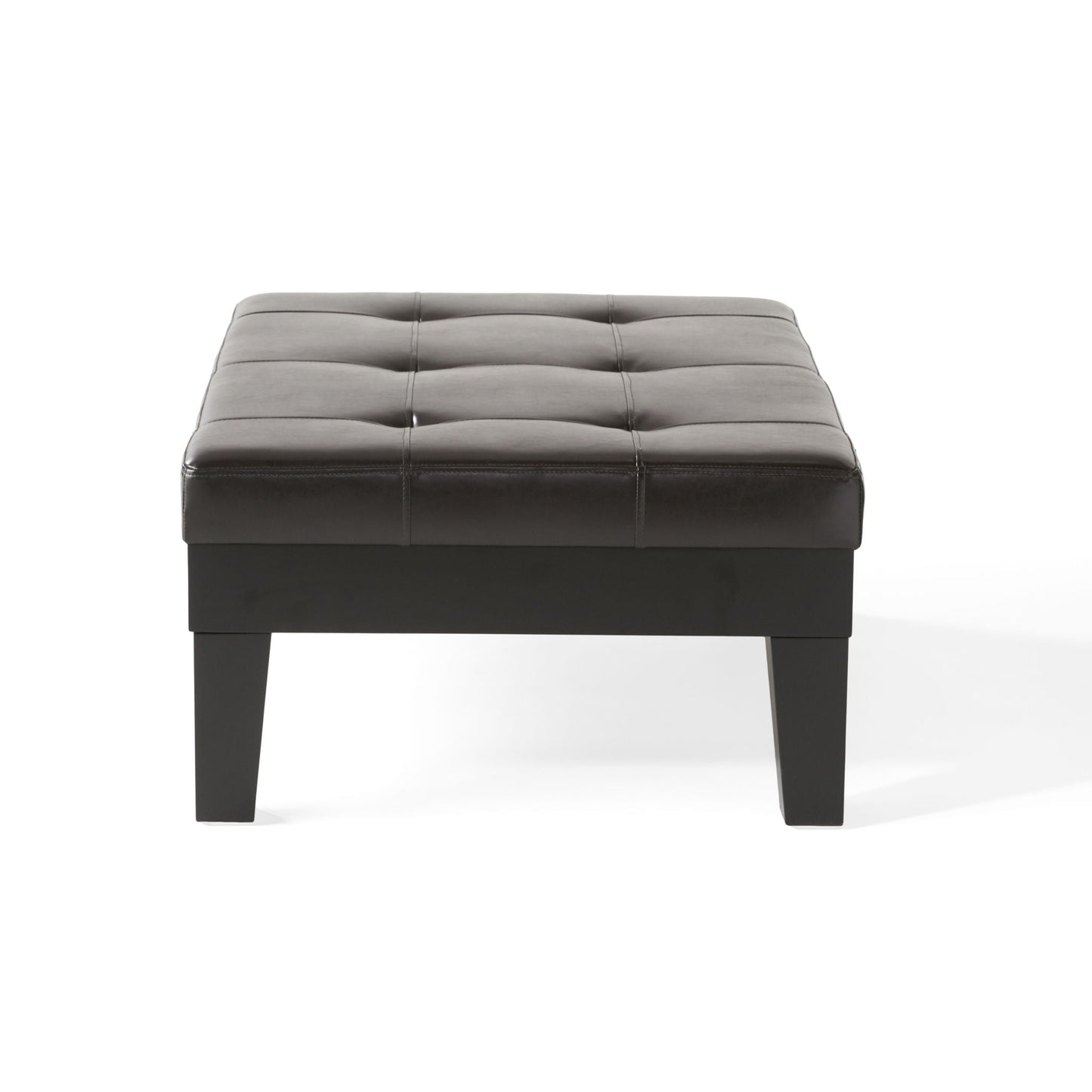 Chatham Ottoman With Drawer Leather Storage Solution - Dark Coffee