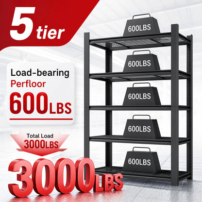 72"H 5-Tier Adjustable Heavy Duty Shelving Rack