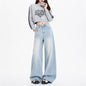 Loose And Comfortable Jeansstructured Slimming And With A Smooth Flowing Wide-leg Cut
