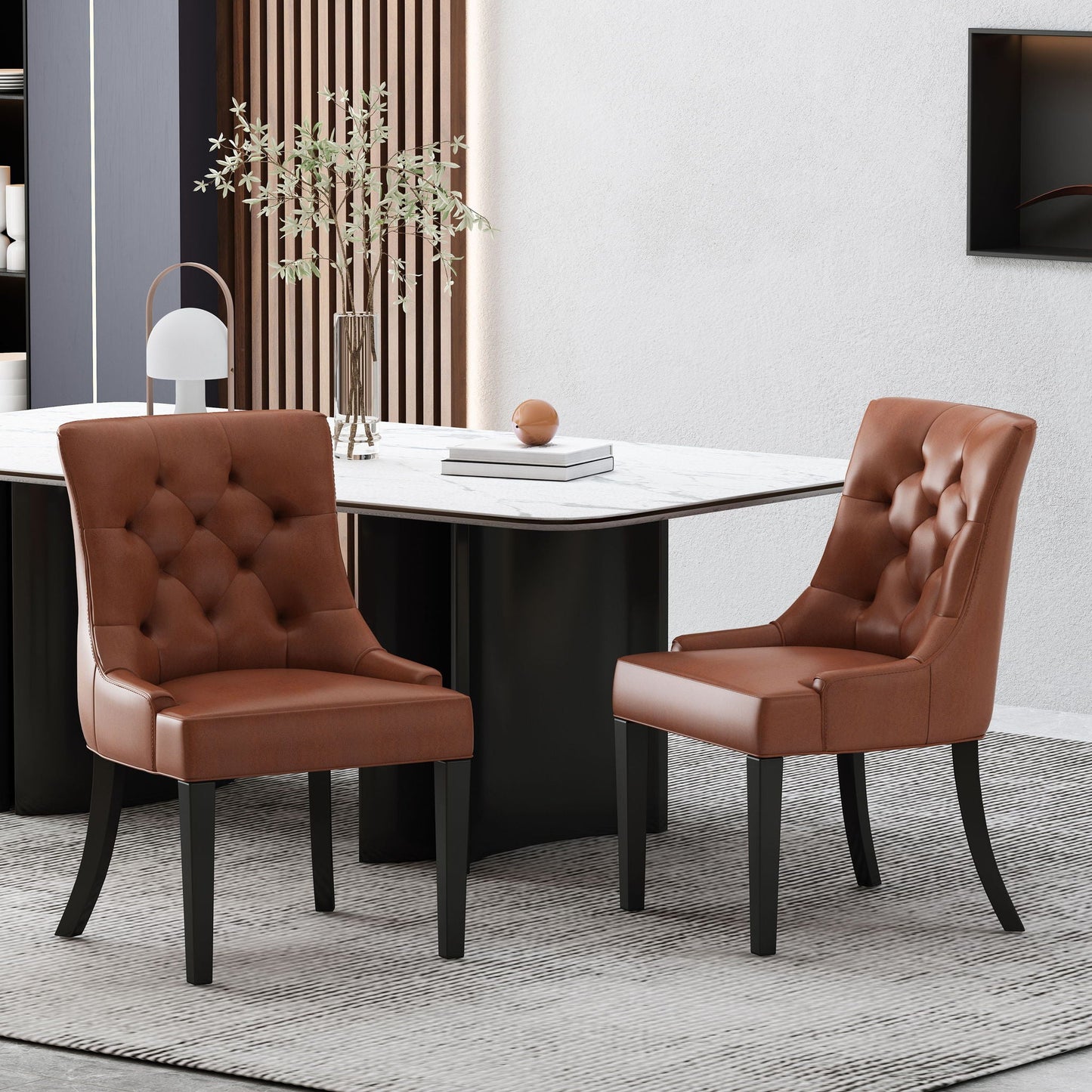 Cheney Contemporary Dining Chair Tufted Upholstery (Set of 2)