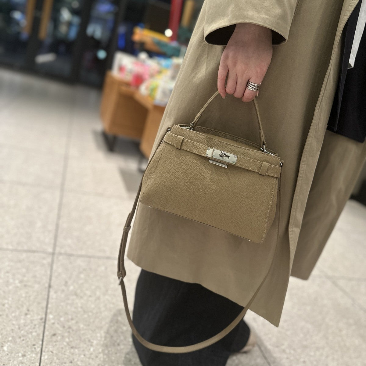 Cross-border Leather Kelly Bag 2026 New Style Simple High-End First-Layer Cowhide Small Square Bag