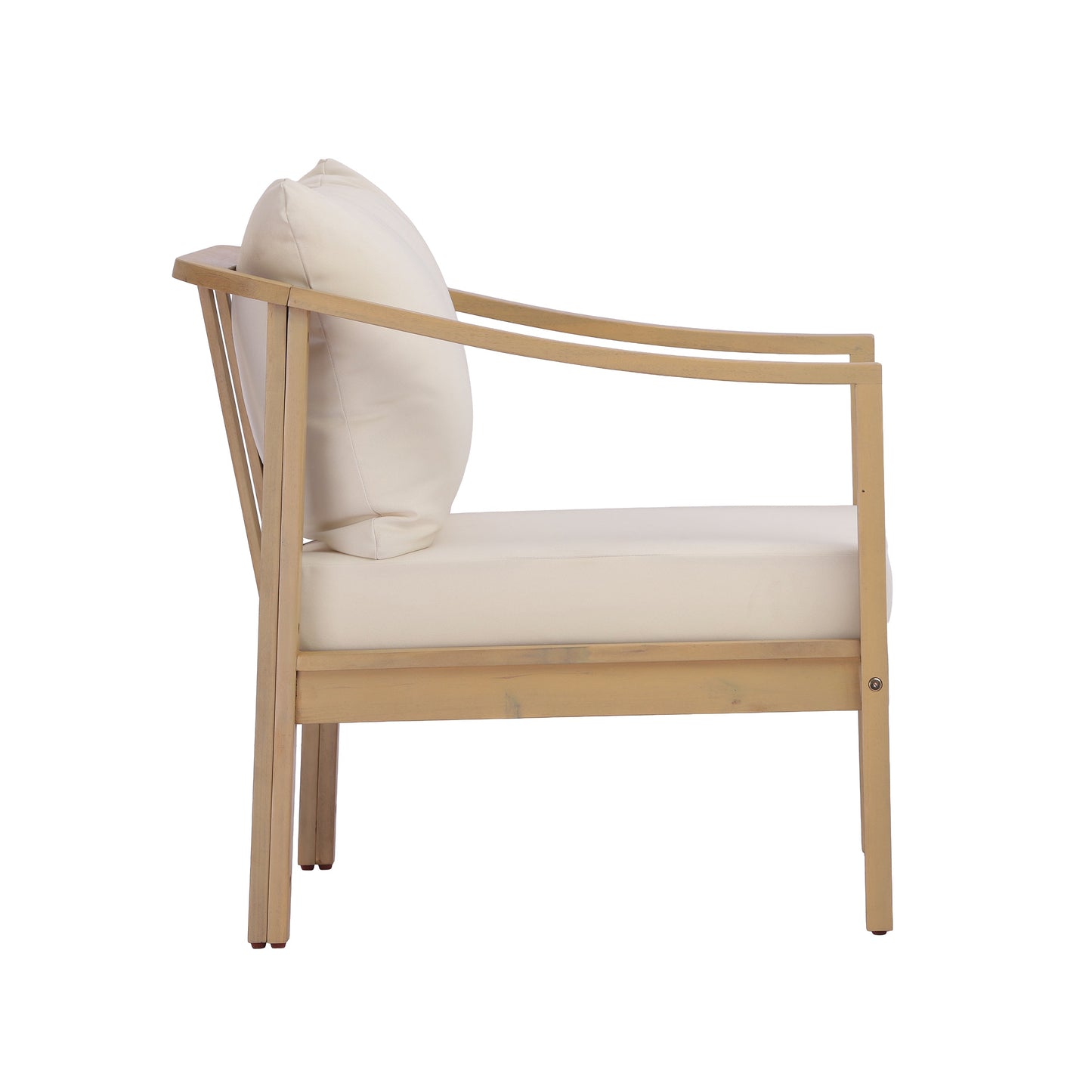 Acacia Wood Patio Furniture Club Chair Set of 2