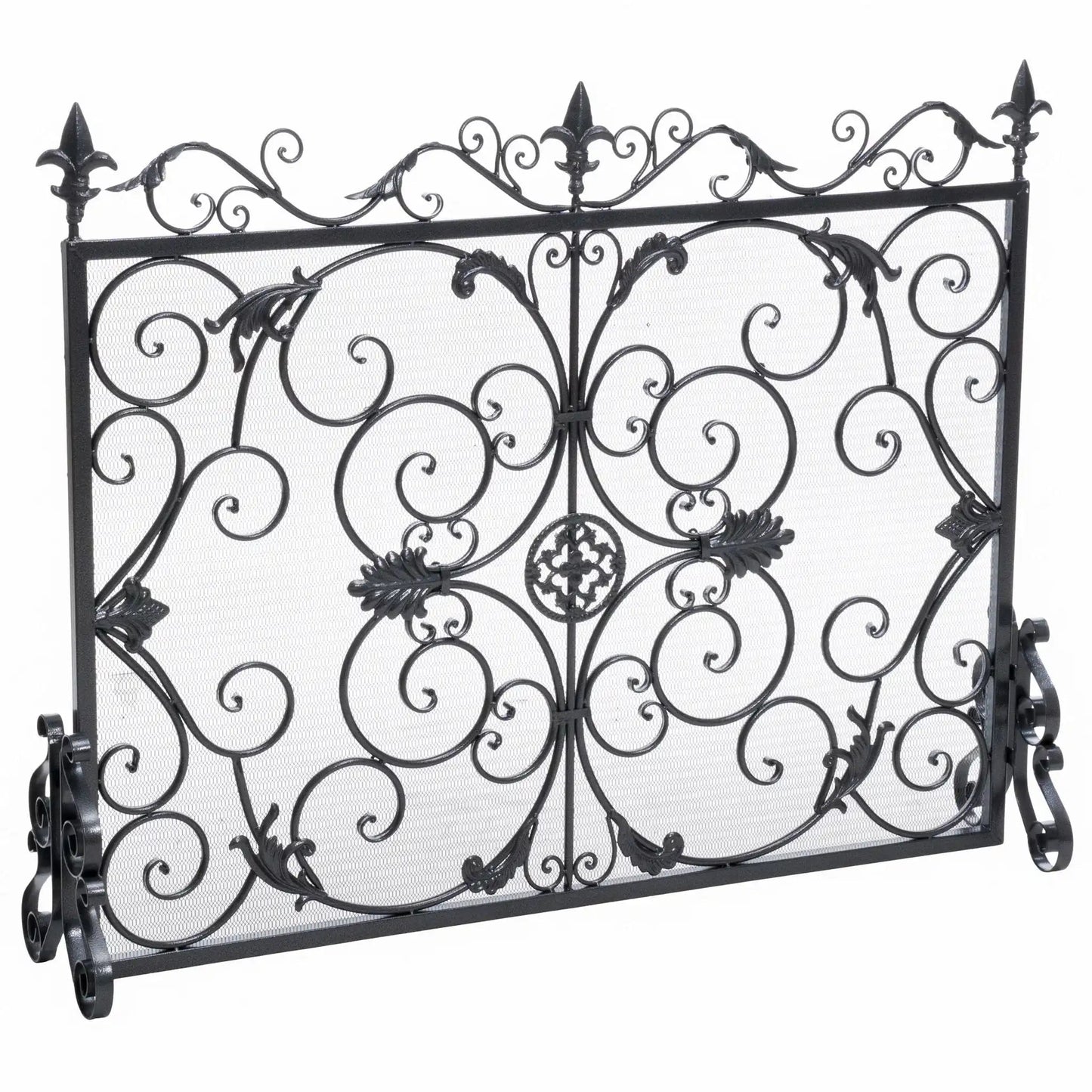 Darcie Wrought Iron Fireplace Screen Ornate Design