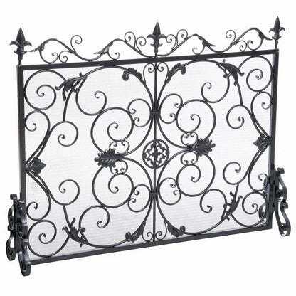 Darcie Wrought Iron Fireplace Screen Ornate Design