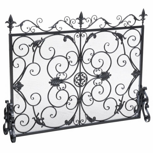 Darcie Wrought Iron Fireplace Screen Ornate Design