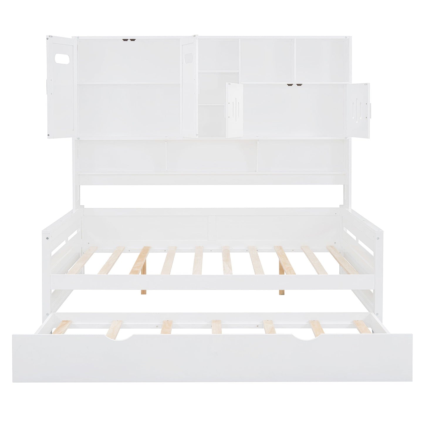 Daybed With All-In-One Cabinet And Shelf